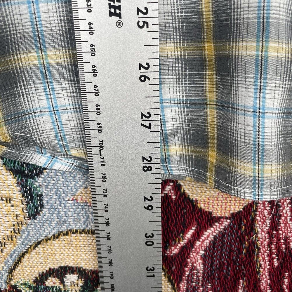 Wrangler Western Men's L/XL Pearl Snap Short Sleeve Plaid Shirt Single Stitch - Picture 5 of 7